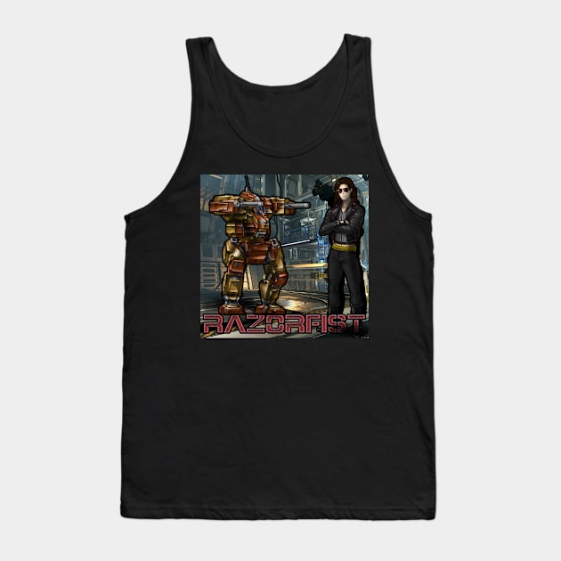 Razorfist and his Blackjack Tank Top by Oswald's Oddities